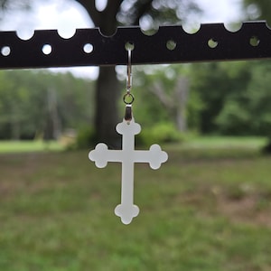 Laser Engraved Cross Earrings