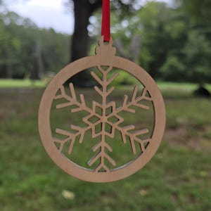 Laser Engraved Snowflake Christmas Ornament