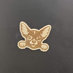 Imán de chihuahua grabado con láser