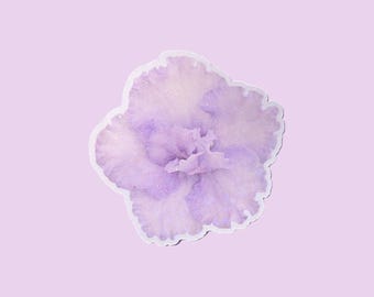 African Violet Flower Sticker, Rare Purple Flower, Holographic, Waterproof Vinyl, for Notebook, Planner
