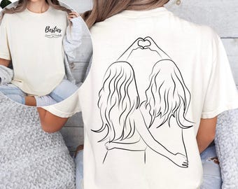 Personalized Besties Shirt, Custom Best Friend Name Shirt, Matching BFF Shirts For Girls Trip, Sisters Comfort Colors® Tee, Gift For Her