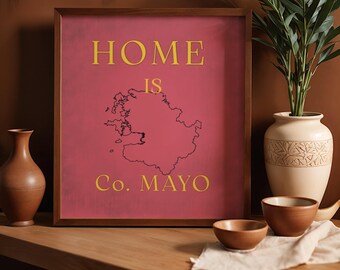 Co. Mayo Ireland Art Print, Irish Home Decor (10x10 Unframed Square Poster)