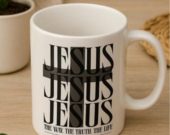 Jesus Kaffeetasse: Christliches Geschenk mit Kreuz - Clothed in Grace UK