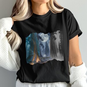 Sequoia Nationalpark T-Shirt: Vollmond Wald Grafik T-Shirt