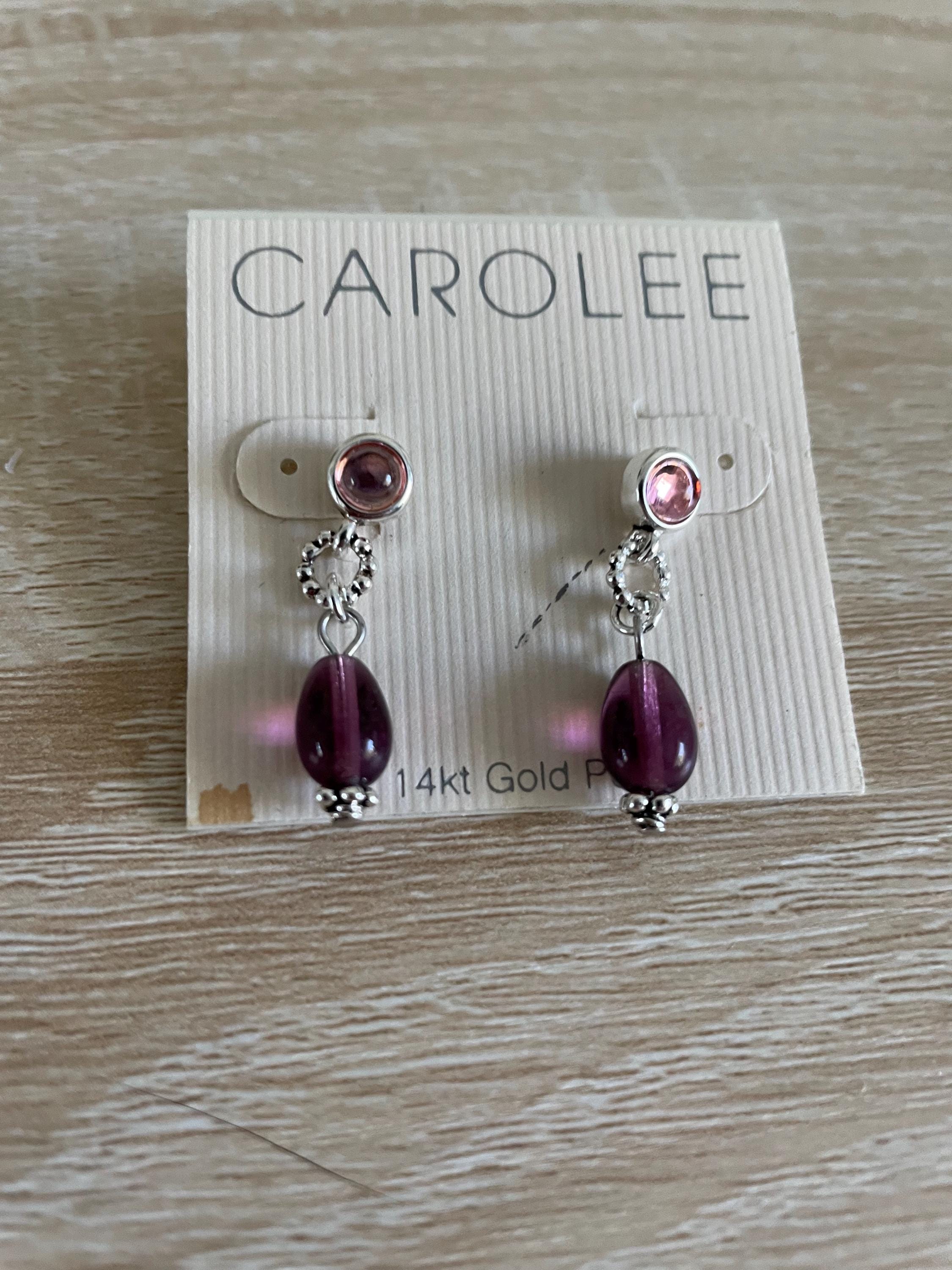 Carolee デザイナーイヤリング • ピンククリスタル＆ガラスドロップ 