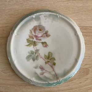 Antique UNO Favorite Bavaria Hand-Painted Rose Plate | German Porcelain Art