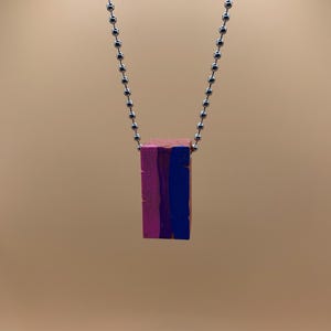 Bi Pride brick necklace/keychain