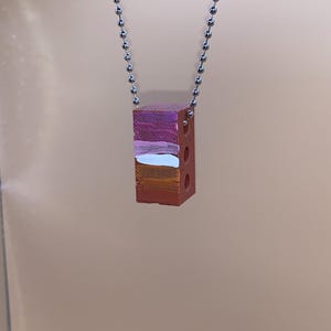 Lesbian Pride brick necklace/keychain