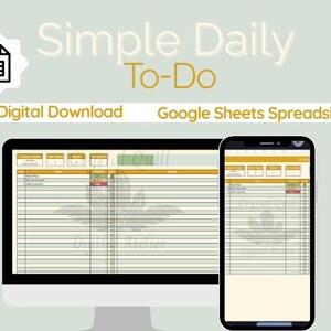 Simple Google Sheets Template for To-Do List | Task Organizer | Productivity Planner | Editable & Easy to Use | Instant Download