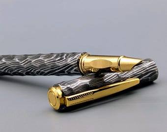 ハンドメイドダマスカス鋼万年筆 • 高級エグゼクティブ筆記具