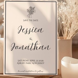 Plantilla para guardar la fecha, descarga digital de 5x7, edición personalizada. Complemento disponible.