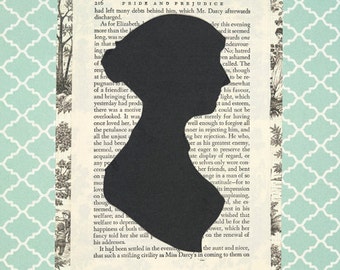 Jane Austen Silhouette Collage Print