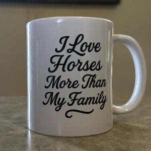 Elegant Horse Lover&#39;s Ceramic Mug, Cute Gift for Equestrians, Birthday Present, Horse-Themed Coffee Cup, Inspirational Horse Art