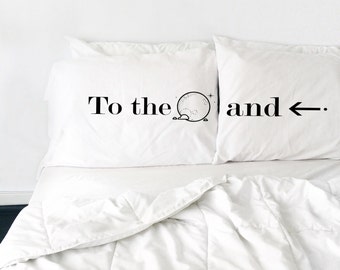To The Moon And Back Pillow Case Wedding Gift I Love You To The Moon And Back Couples Pillow Case I Love You to The Moon And Back Pillowcase