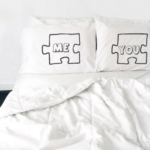 Wedding Gift couples pillow cases Puzzle Piece Pillow Case For Couples, Love Pillowcases, You and Me, Pillows His and Hers Pillow Cases