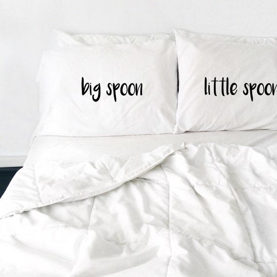Wedding Gift Big Spoon Little Spoon Pillow Cases For Couples Etsy