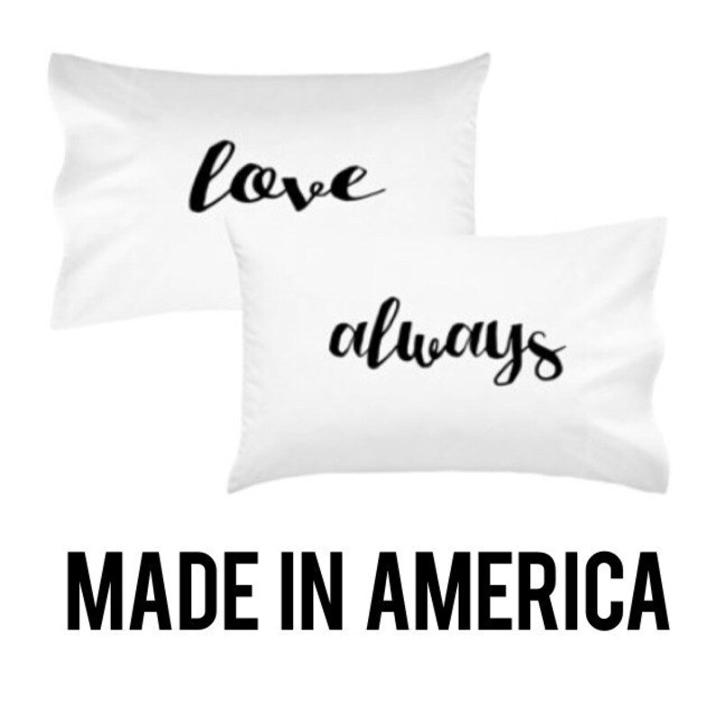 Couples Pillow Cases Love Always Pillowcases MORE COLORS Mr and Mrs Wedding Gift Love Always His and Hers Pillows Couples Pillowcases image 3