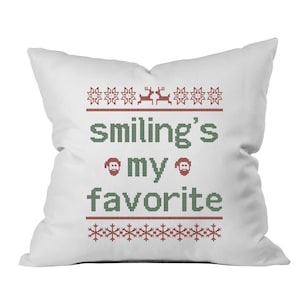 Elf Smilings My Favorite Pillow cover fragile lamp Christmas decor Christmas Pillow Cover Ugly Sweater Knit image 1