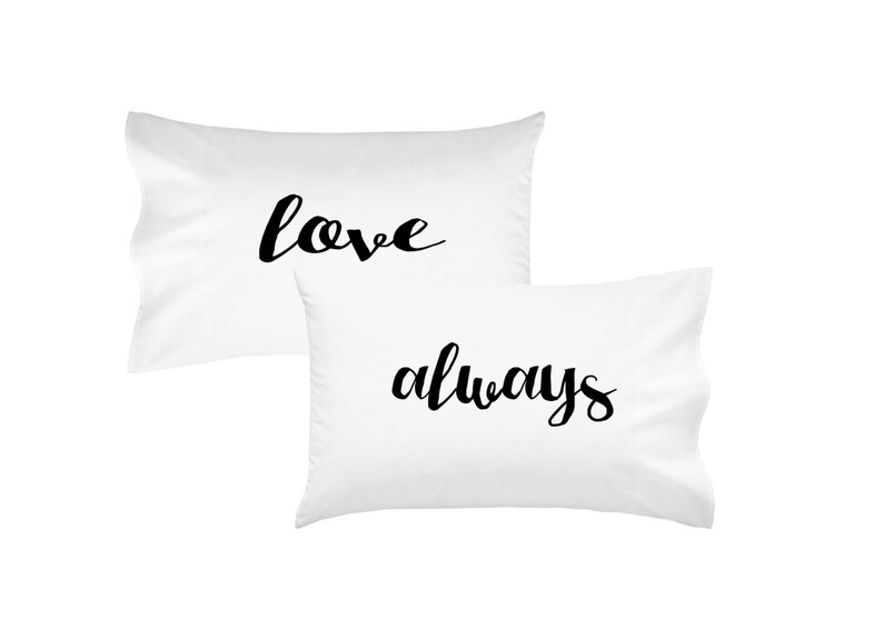 Couples Pillow Cases Love Always Pillowcases MORE COLORS Mr and Mrs Wedding Gift Love Always His and Hers Pillows Couples Pillowcases image 4