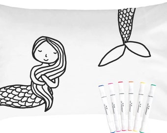 Colorable Mermaid Pillowcase (Standard Size 20X30")