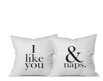 Valentines Day Gift Gift Couples Pillow Cases I Like You And Naps PillowCases His and Hers Pillows Bride and Groom Mr Mrs Pillow Pillowcases