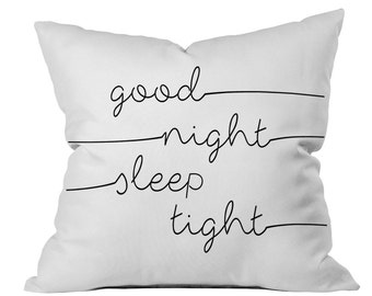 Good Night Sleep Tight Throw Pillow Case Childs Pillow Kids Pillow Kids Room PillowCase Good Night Sleep Tight