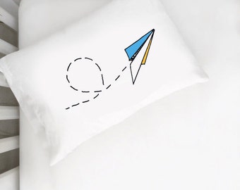 Kids Room Airplane Pillow Case Dream Big Little One Childs Pillow Modern Childrens Bedding Child Kids Room PillowCase