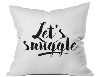 Valentines Day Gift Lets Snuggle Throw Pillow His and Hers throw Pillows Lets Cuddle Big Spoon Little Spoon Wedding Gift Love Pillows