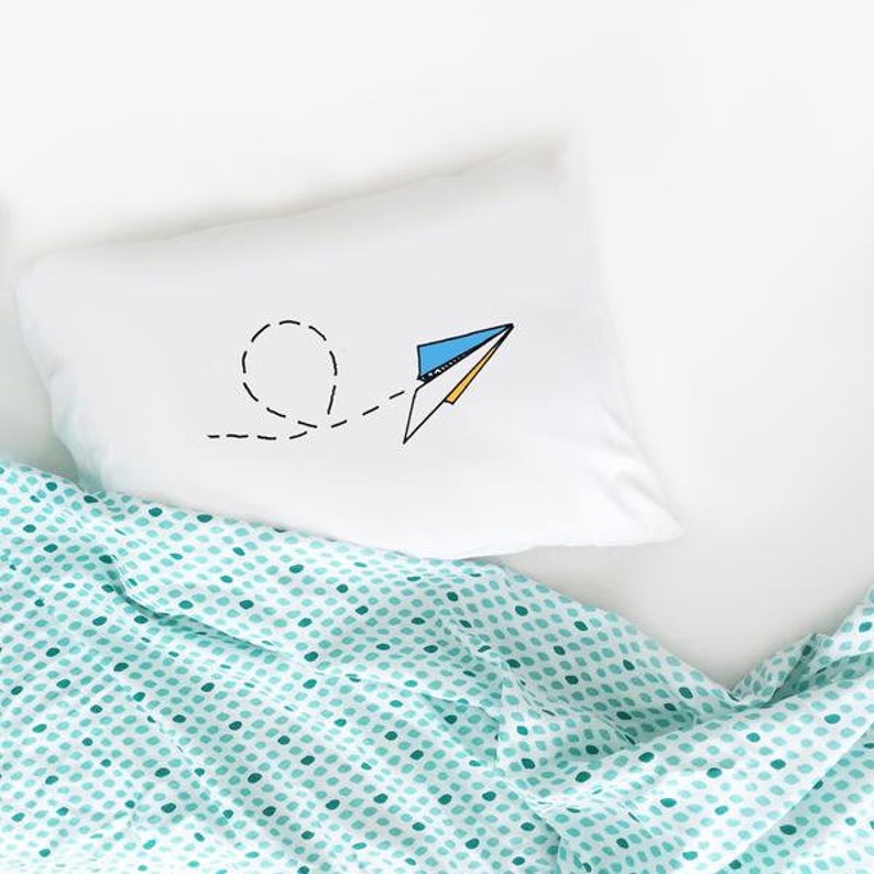 Kids Room Airplane Pillow Case Dream Big Little One Childs Etsy