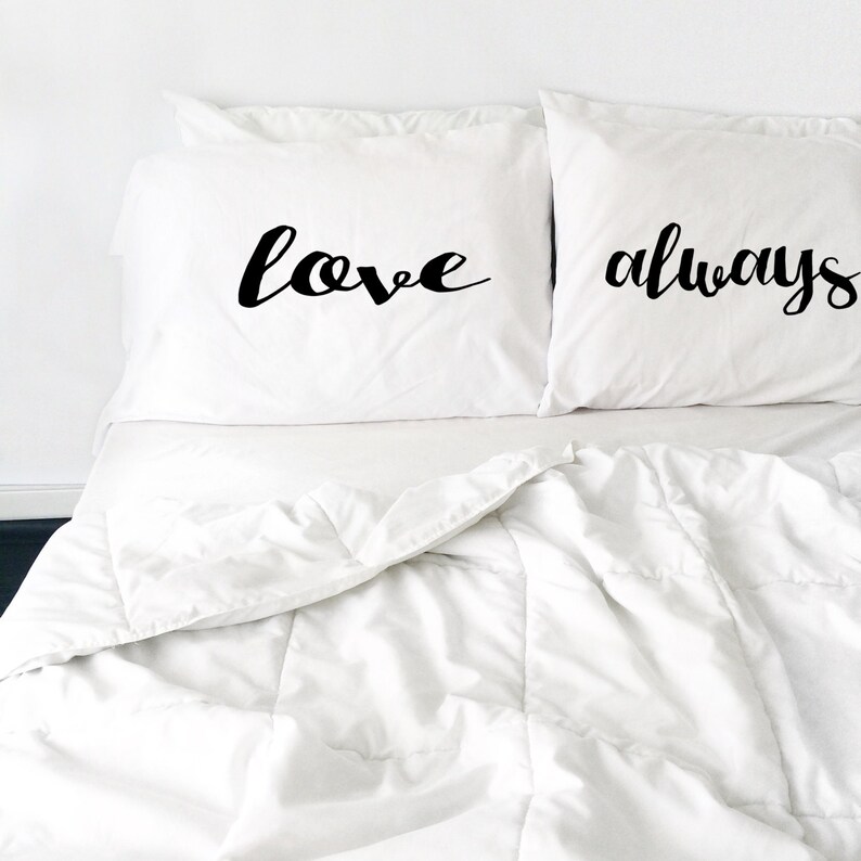 Couples Pillow Cases Love Always Pillowcases MORE COLORS Mr and Mrs Wedding Gift Love Always His and Hers Pillows Couples Pillowcases image 1