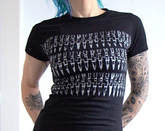 Silver Bullets T-Shirt - original screen print women's organic and fair slim-fit Tee punk goth