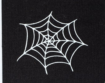 Patch Spiderweb - punk DIY black goth deathrock rockabilly cobweb organic screen print