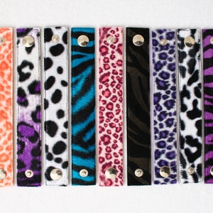 Fake Fur Cuff zebra or leopard pattern punk wristband cheetah cheetah purple B