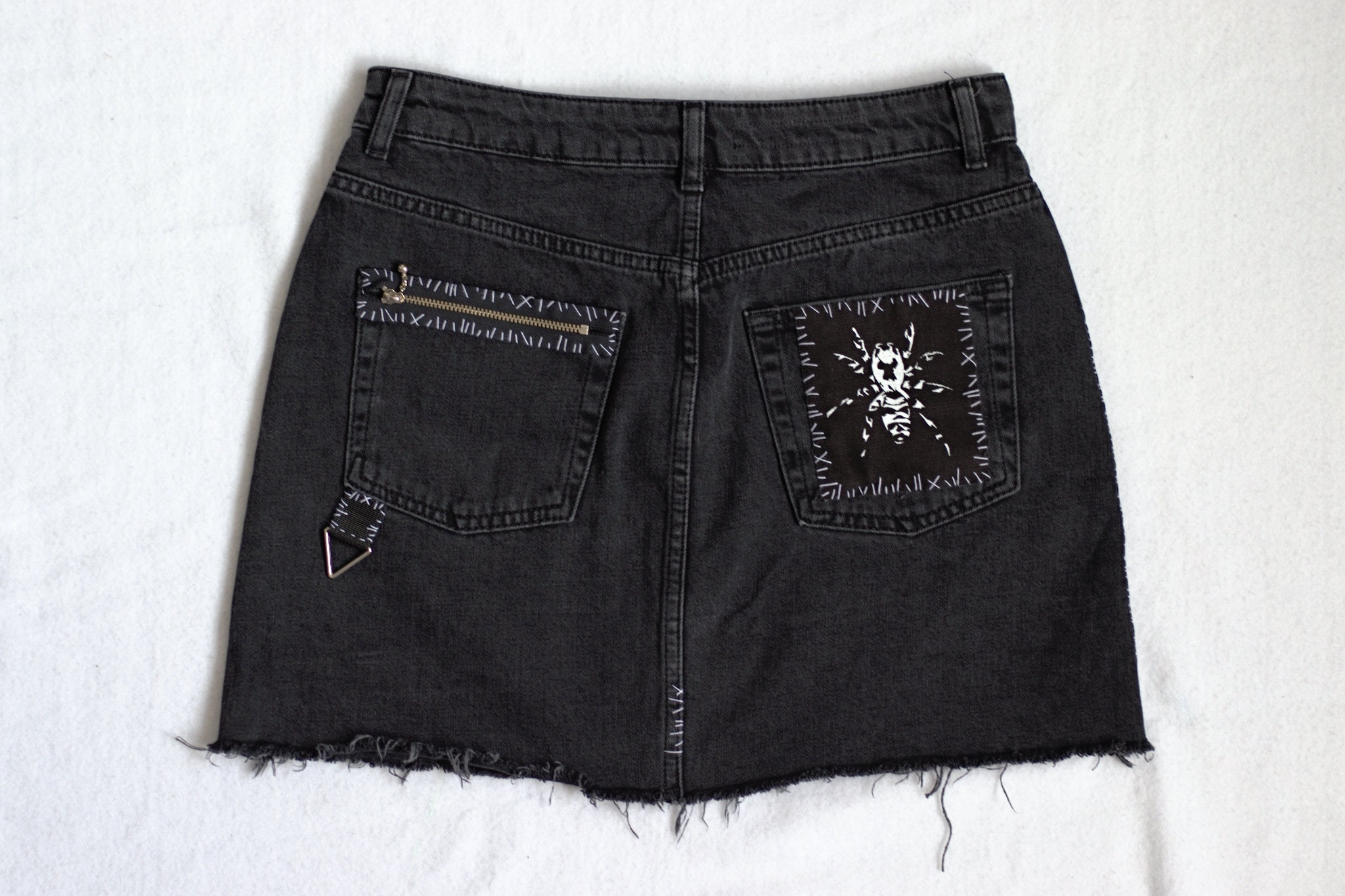 s*h様 wonny ribbon black denim skirt M Edgy Belted Denim Wrap Mini Skirt | Windsor