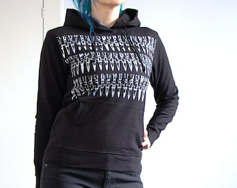 Bullets Hoodie Sweatshirt - Women's organic and fair jumper punk goth ooak