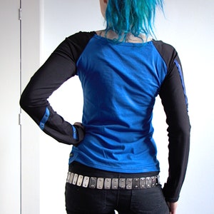 Riot Brigade Raglan Longsleeve Shirt black & blue anarcho Punk AF Recharged image 3