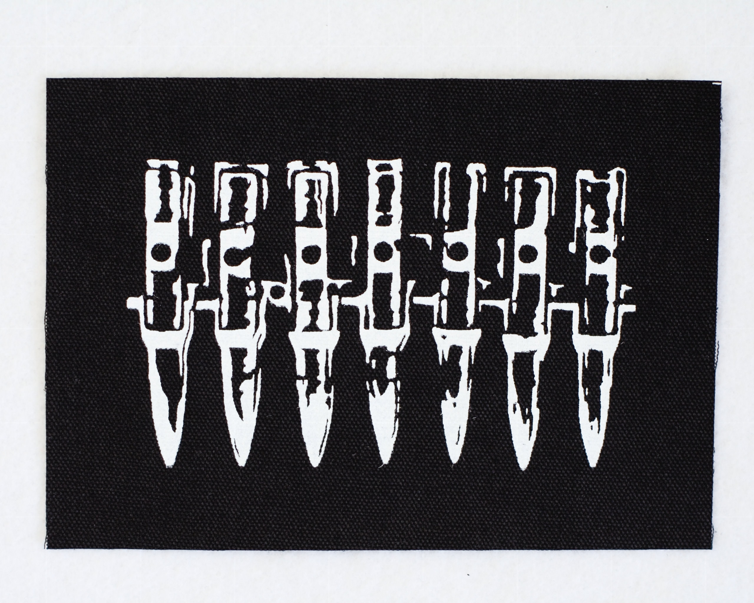 Patch Bullets - white on black organic screen print punk DIY