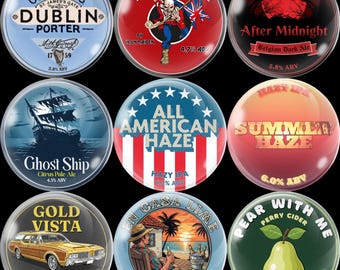 Personalized Tap Badges for Pinter Keg & Mr Beer | Custom Brewing Markers with Optional Holders