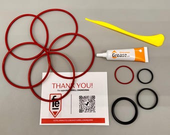 Pinter 3-reddingsset voor afdichtingen – complete O-ring en afdichtingen voor afdichtingen (tpu van levensmiddelenkwaliteit + siliconen) | Lekkages verhelpen | (5x) Hoofddop | Trechterpoort: