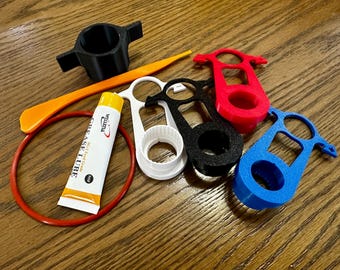Proper Pinter Toolkit – Fizzy Fitting Wrench / Hopper Vial Wrench, Carbonation Commander, O-Ring Spudger, Spare O-ring, Tube of FDA grease