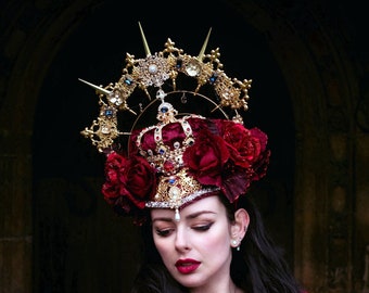 Gold, Red & Silver ‘Anna’ Crown and Halo Headdress