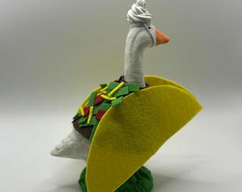 Taco Desk Goose Outfit | Handmade Costume for 7" Desk Goose | Funny Food Décor | Whimsical Gift