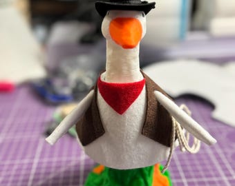 Cowboy Desk Goose Outfit | Handmade Felt Western Costume for 7” Desk Goose | Funny Desk Décor | Goose Gift