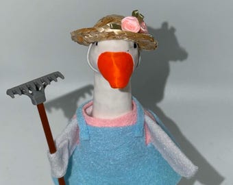 Gardener Desk Goose Outfit | Farmer Costume for 7”