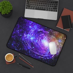 Galactic / Space Desk Mat | Cosmic Office Decor, Space Themed Gift, Computer Mouse Pad, Gaming Accessory, Unique Workspace