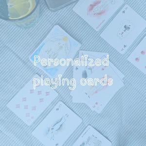 Personalized Playing Cards, Hand Drawn Custom Watercolor Illustrations, Bespoke Wedding Favor, Anniversary, Birthday Gift, Special Occasion