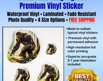 Trash Collecting Bigfoot Sticker: Waterproof, Durable Vinyl Decal