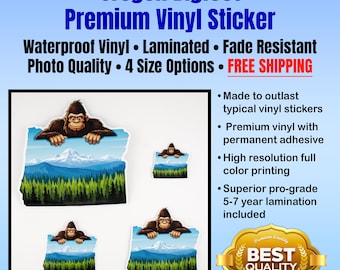 Oregon Bigfoot Sticker: Waterproof, Laminated Vinyl Decal
