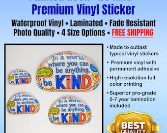 Be Kind Painted Rock Sticker: Waterproof, Durable Vinyl Decal