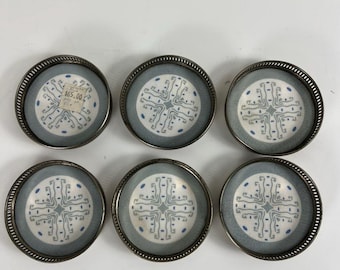 Vintage Mitterteich Bavaria German Ceramic Coasters Set of 6 Mid Century
